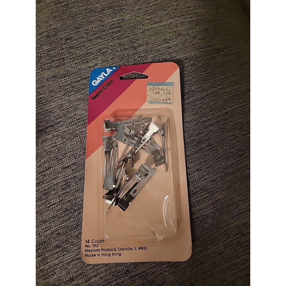 Vtg Gayla Teeny Clips NEW 14 Count Hair Hairstyle NIB 1.75"No 1213 Hong Kong
